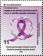 NMK 2024-ZZ01 RED CROSS AGAINST CANCRO, NORTH MACEDONIA, 1v, MNH - Nordmazedonien