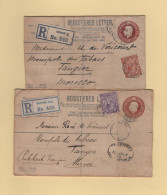Destination Tanger Maroc - Lot De 2 Lettres Recommandees - Notting Hill - Hendon - Tabacs - Cartas & Documentos