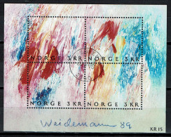Norway 1989 - Yv. Bloc 12 -  Mi. Block 11 - Gest./obl./used - Modern Paintings Weidemann - Blokken & Velletjes
