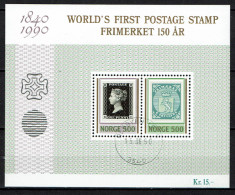 Norway 1990 - Yv. Bloc 13 -  Mi. Block 13 - Gest./obl./used - World First Postage Stamp - Hojas Bloque
