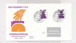 1972 FDC Ersttagsbrief Unfallverhütung Kreissäge - 1971-1980