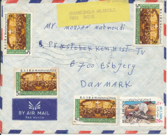 Iran Air Mail Cover Sent To Denmark Also A Stamp On The Backside Of The Cover - Iran