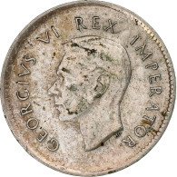 Afrique Du Sud, George VI, 3 Pence, 1937, Pretoria, Argent, TTB, KM:26 - Zuid-Afrika