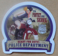 THEME FEMME / SEXY / MOTO : AUTOCOLLANT PIN UP - POLICE DEPARTMENT - Aufkleber