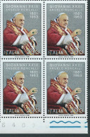 Italia, Italy, Italie, Italien 1981 ; Anniversario Di Papa Giovanni XXIII : Quartina Di Bordo Inferiore - Papes