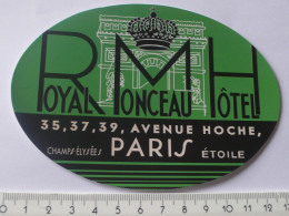 AUTOCOLLANT HOTEL ROYAL MONTCEAU PARIS - Aufkleber