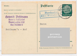 1941 Landpost Ganzsache Barnhausen über Bielefeld 2 DR 6 Pf - Briefkaarten