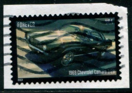 VEREINIGTE STAATEN ETATS UNIS USA 2022 PONY CARS: 1969 CHEVROLET CAMARO Z/28  USED ON PAPER SN 5717 - Gebruikt