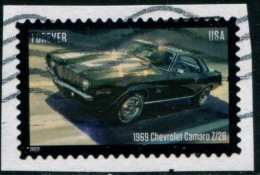 VEREINIGTE STAATEN ETATS UNIS USA 2022 PONY CARS: 1969 CHEVROLET CAMARO Z/28  USED ON PAPER SN 5717 - Oblitérés