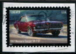 VEREINIGTE STAATEN ETATS UNIS USA 2022 PONY CARS: 1967 MERCURY COUGAR XR-7 GT USED ON PAPER SN 5718 - Oblitérés