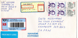 L78938 - Tschechien - 2000 - 3,60Kc Vaclav Havel 田 MiF A R-LpBf PRAHA -> Japan - Briefe U. Dokumente