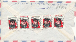 Iran Air Mail Cover Sent To Denmark 1985 Also With Stamps On The Backside Of The Cover - Iran