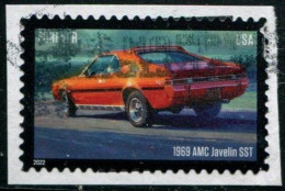 VEREINIGTE STAATEN ETATS UNIS USA 2022 PONY CARS: 1969 AMC JAVELIN SST USED ON PAPER SN 5719 - Gebraucht