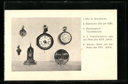 AK Astronomische Uhr, Renaissance-Uhr, Kutschenuhren, Uhr In Kreuzform, Uhrenmuseum Der Stadt Wien  - Autres & Non Classés