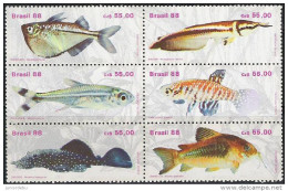 BRASIL - 1988 - FISHES - MNH. ( Complete Set ) ( OL 03/08/2014) - Nuevos
