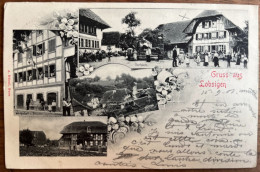 Gruss Aus Lobsigen - Gemeinde Seedorf - Wirtschaft Z. Hirschen - Die Mühle - Schulhaus - Dorfplatz - 15/9/1901 - Seedorf