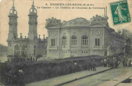 95 - Enghien Les Bains - Le Casino — Le Théâtre Et L'Avenue De Ceinture - Animée - CPA - Etat Pli Visible - Voir Scans R - Enghien Les Bains
