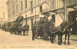 Reproduction CPA - Métiers - Sapeurs Pompiers - Services Des Sapeurs Pompiers De La Ville De Paris - Ordre De Départ Pou - Bombero