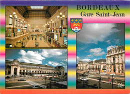Trains - Gares Sans Trains - Bordeaux - La Gare Saint Jean - Multivues - Blasons - CPM - Voir Scans Recto-Verso - Bahnhöfe Ohne Züge