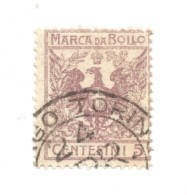 (REGNO D'ITALIA) 1905, AQUILA SABAUDA, 5c - 1 Marca Da Bollo Usata, Annullo Da Periziare - Fiscale Zegels
