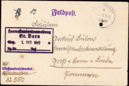 604283 | Pommern, Brief Mit Dienststempel Der Heeresstandort Verwaltung Des Truppenübungsplatz Gross Born  | - Covers & Documents