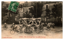Epinal (Intérieur Casernes Contades) - Fête Du Groupe 1909 - Pyramide Et Cyclistes - Epinal