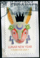 VEREINIGTE STAATEN ETATS UNIS USA 2023 YEAR OF THE RABBIT SA F USED ON PAPER SN 5744 - Used Stamps