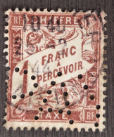 France 1893/1935 Taxe N°40A Ob Perforé PAY  TB - Usati