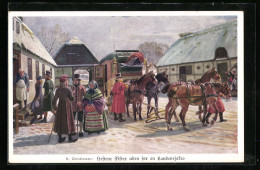 AK Postkutsche Auf Einer Sonnigen Strasse Vor Dem Gasthaus  - Poste & Postini