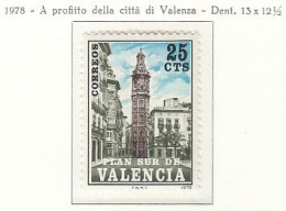 SPANIEN  Zwangszuschlagsmarke VALENCIA 8, Postfrisch **, 1978 - Steuermarken