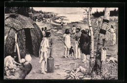 AK Algoquin-Indianer Im Lager An Einem Gewässer  - Indianer