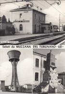 MUZZANA DEL TURGNANO-UDINE-SALUTI DA..-MULTIVEDUTE-STAZIONE FERROV.CARTOLINA VERA FOTOGRAFIA NON VIAG.-DATATA 12-01-1966 - Udine