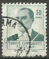 Turkey; 1961 Regular Stamp 30 K. "Pleat ERROR" - Used Stamps