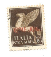 (COLONIE E POSSEDIMENTI) 1941, ISOLE JONIE, POSTA AEREA SOPRASTAMPATI, 50c - Francobollo Usato (CAT. SASSONE N.1) - Ionische Eilanden