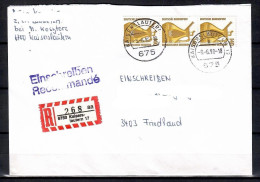MiNr. 1401 (3x); SWK: Bronzekanne, Reinheim, Auf Portoger. E-Brief Von Kaiserslautern Nach Friedland; B-1183 - Cartas & Documentos