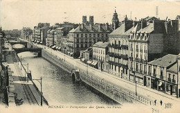 35 - Rennes - Perspective Des Quais - Les Ponts - Correspondance - Oblitération Ronde De 1928 - CPA - Voir Scans Recto-V - Rennes