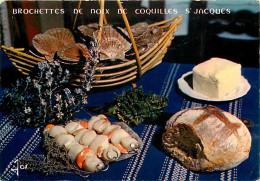 Recettes De Cuisine - Brochettes De Noix De Coquilles Saint Jacques - Gastronomie - CPM - Voir Scans Recto-Verso - Recipes (cooking)