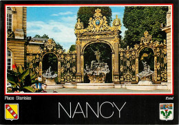 54 - Nancy - La Place Stanislas - Grilles En Fer Forgé De Jean Lamour - Blasons - CPM - Voir Scans Recto-Verso - Nancy