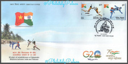 India 2023 Vietnam Joint Issue,Vovinam,Kalarippayattu,Martial Arts,Flag,Sports,2v Stamp FDC(**) Inde Indien - Covers & Documents