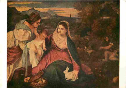 Art - Peinture Religieuse - Titien - La Vierge Au Lapin - CPM - Voir Scans Recto-Verso - Pinturas, Vidrieras Y Estatuas