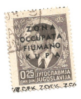 (COLONIE E POSSEDIMENTI) 1941, ZONA FIUMANO-KUPA, SOPRASTAMPATI, 25p - Francobollo Usato (CAT. SASSONE N.1) - Fiume & Kupa