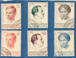 Luxemburg 1940 Grand Dutches & Dukes 6 Values Cancelled Jean, Charlotte & Felix De Bourbon-Parma - Usados