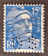 France 1951  N°886 Ob Perforé SG TB - Used Stamps