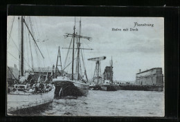 AK Flensburg, Hafen Mit Dock  - Sonstige & Ohne Zuordnung