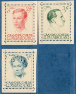 Luxemburg 1940 Grand Dutches & Dukes 3 Values From Block Issue MH Jean, Charlotte & Felix De Bourbon-Parma - Used Stamps
