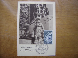 SCOTT CARPENTER Carte Maximum Cosmonaute ESPACE Salon De L'aéronautique Bourget - Colecciones