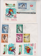BULGARIA 1964 EXILE OLYMPIC GAMES  Imperforated Sheet & Set FDC Covers - Cartas & Documentos