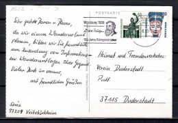 MiNr. 1532 + 1398 D; SWK: Bavaria, München, Auf Portoger. Karte Von BR 97 Nach Duderstadt; B-1202 - Briefe U. Dokumente