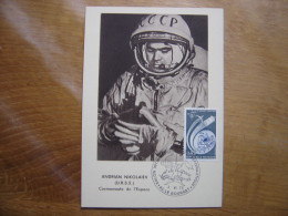 ANDRIAN NIKOLAIEV Carte Maximum Cosmonaute ESPACE Salon De L'aéronautique Bourget - Collections