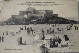CPA 1910/1920 - SAINT MALO - Plage à Marée Basse - Le Fort National - TBE - Saint Malo
